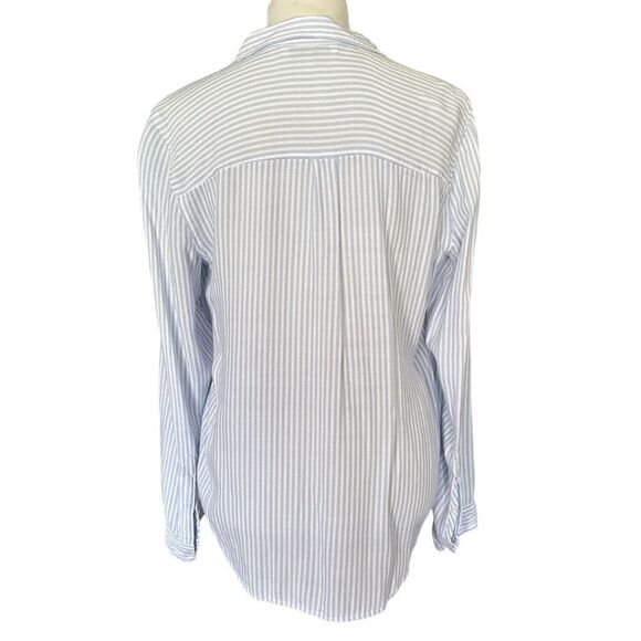 Abercrombie & Fitch Blue Striped Button Front Long Sleeved Blouse Workwear Shirt - Picture 5 of 6